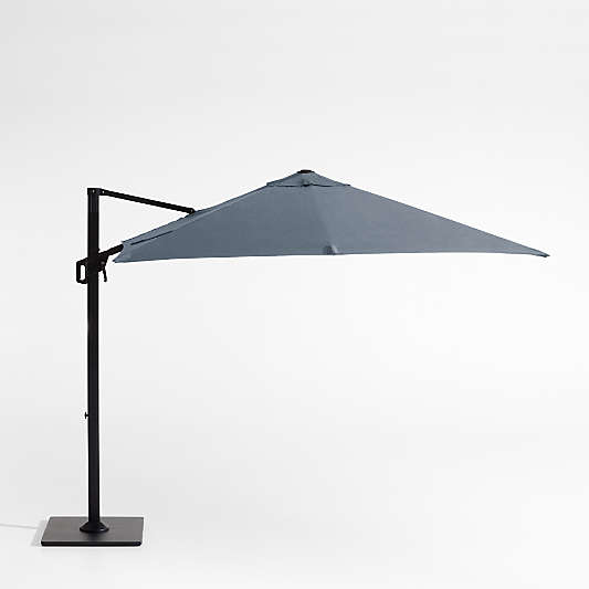 9' Square Sunbrella® Cast Harbor Cantilever Outdoor Patio Umbrella with Black Metal Frame