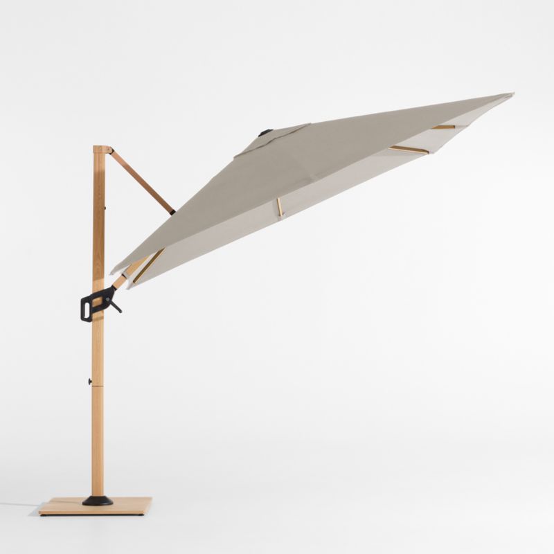 9' Square Cast Ash Brown Sunbrella® Cantilever Outdoor Patio Umbrella with Faux Wood Metal Frame - image 2 of 5