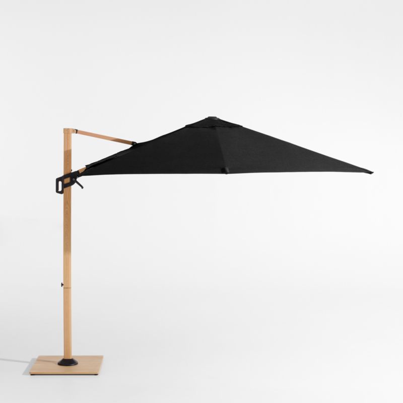 9' Square Canvas Black Sunbrella® Cantilever Outdoor Patio Umbrella with Faux Wood Metal Frame - image 0 of 5