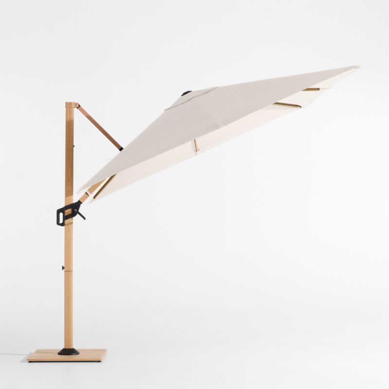 9' Square Canvas Canvas Sunbrella® Cantilever Outdoor Patio Umbrella with Faux Wood Metal Frame - image 2 of 6