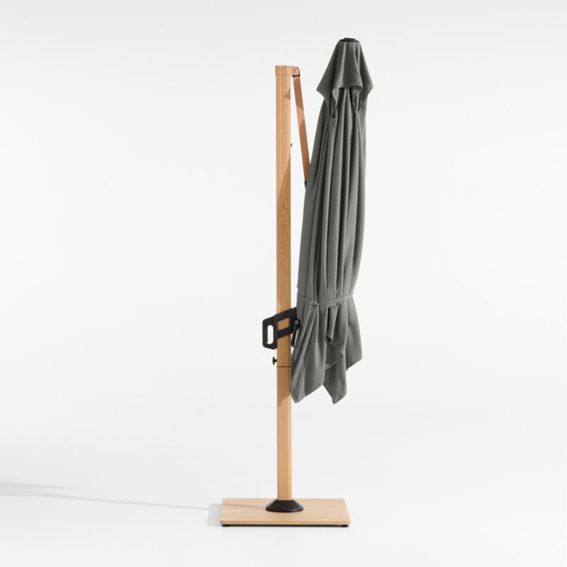 9' Square Canvas Charcoal Sunbrella® Cantilever Outdoor Patio Umbrella with Faux Wood Metal Frame - image 3 of 6