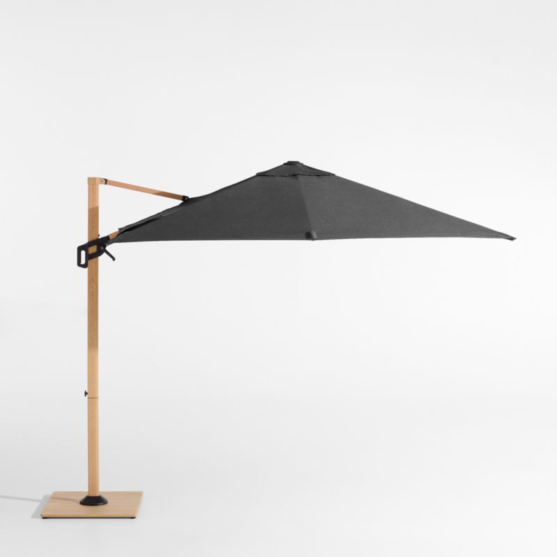 9' Square Cast Charcoal Grey Sunbrella® Cantilever Outdoor Patio Umbrella with Faux Wood Metal Frame - image 0 of 5