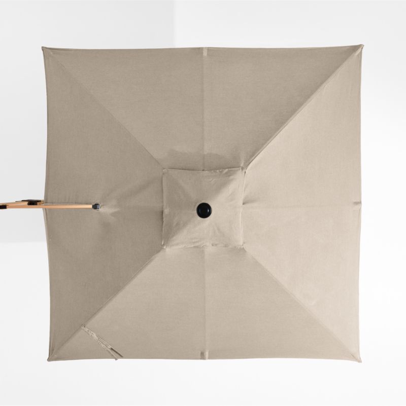 9' Square Canvas Flax Sunbrella® Cantilever Outdoor Patio Umbrella with Faux Wood Metal Frame - image 4 of 6