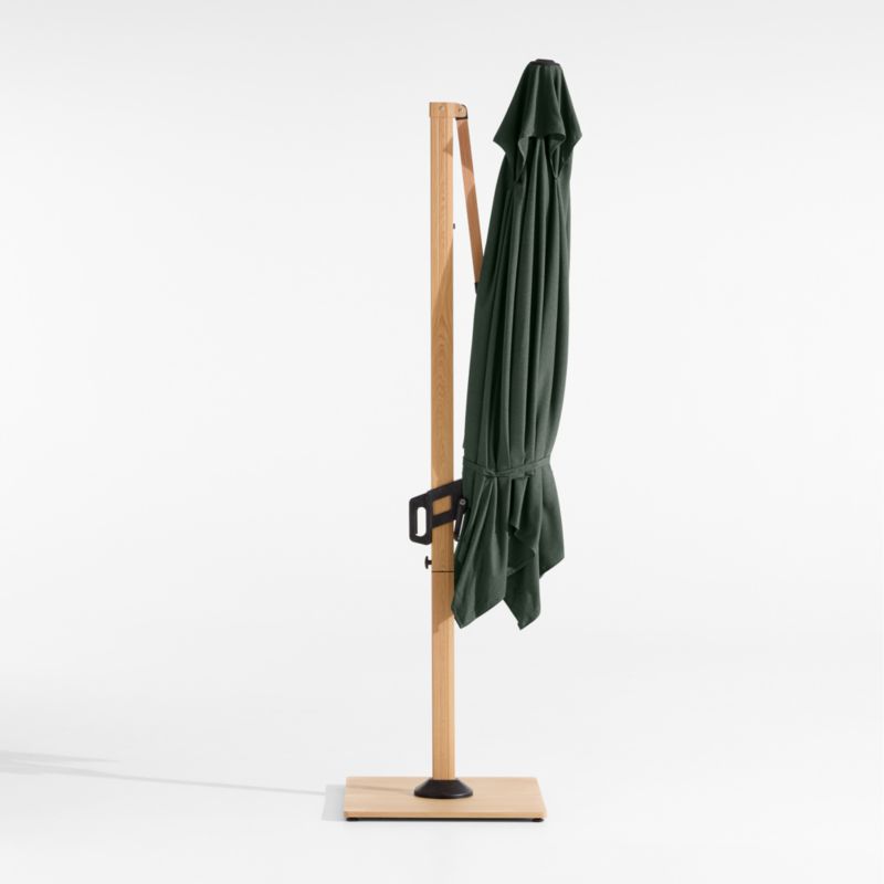 9' Square Cast Ivy Green Sunbrella® Cantilever Outdoor Patio Umbrella with Faux Wood Metal Frame - image 3 of 5