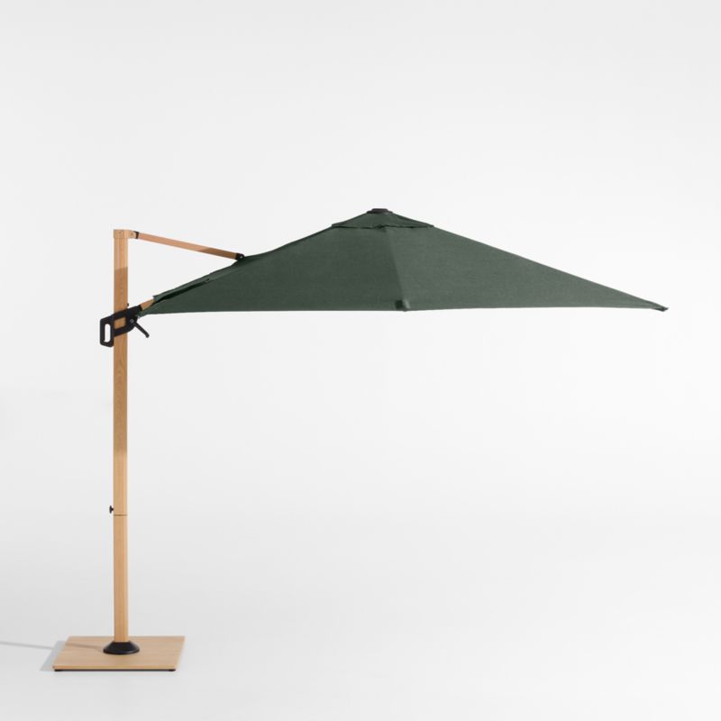 9' Square Cast Ivy Green Sunbrella® Cantilever Outdoor Patio Umbrella with Faux Wood Metal Frame - image 0 of 5