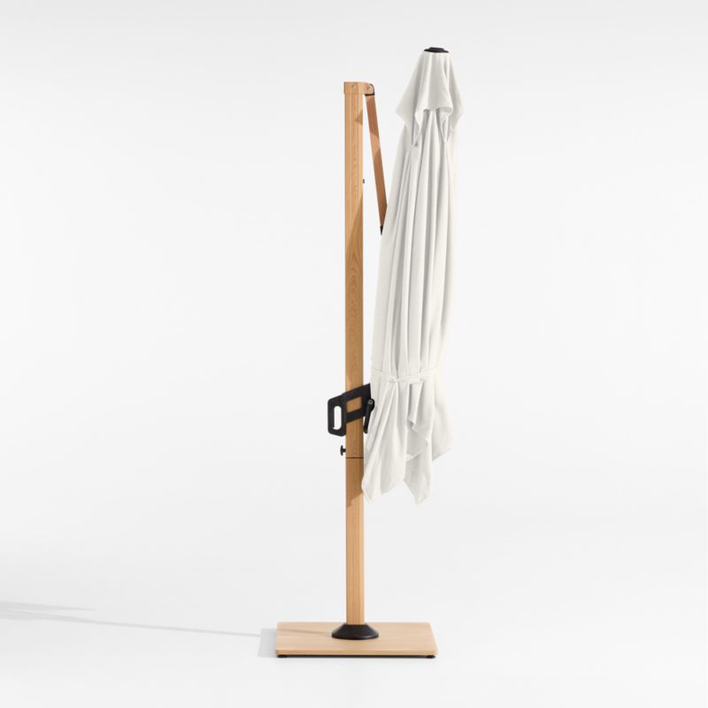 9' Square Canvas Natural Sunbrella® Cantilever Outdoor Patio Umbrella with Faux Wood Metal Frame - image 4 of 7