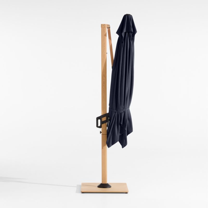 9' Square Canvas Navy Blue Sunbrella® Cantilever Outdoor Patio Umbrella with Faux Wood Metal Frame - image 3 of 5