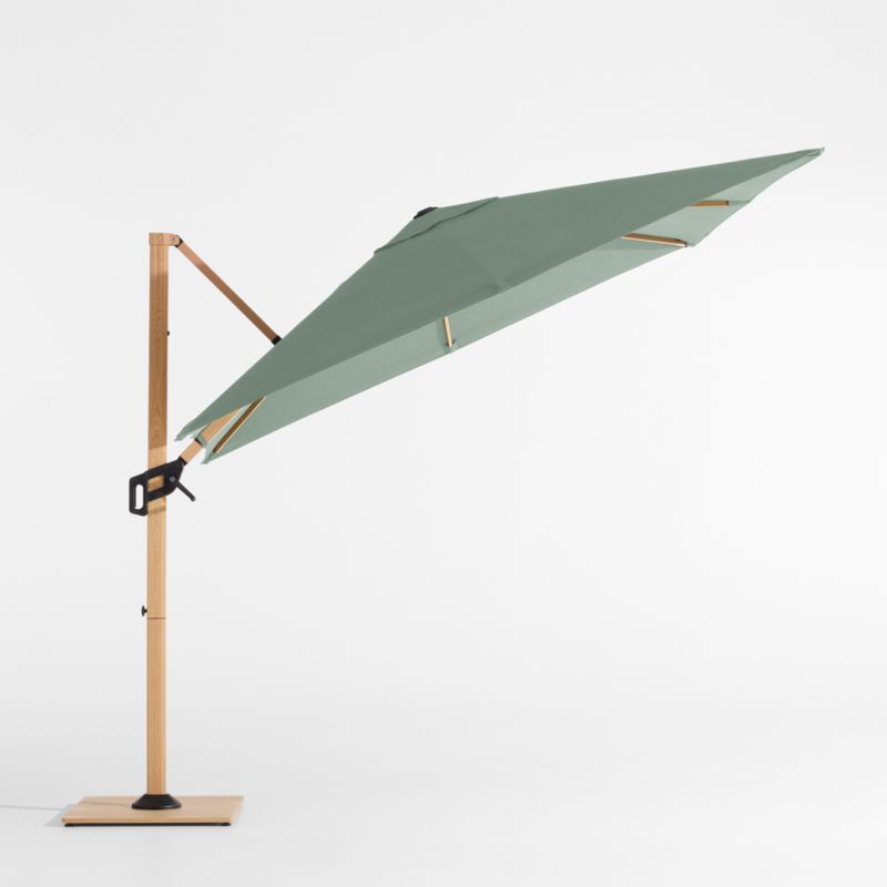 9' Square Canvas Spa Sunbrella® Cantilever Outdoor Patio Umbrella with Faux Wood Metal Frame - image 3 of 7