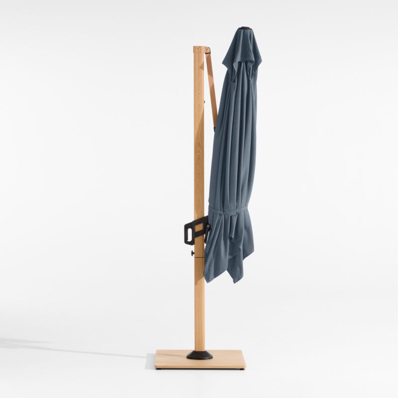 9' Square Cast Harbor Sunbrella® Cantilever Outdoor Patio Umbrella with Faux Wood Metal Frame - image 3 of 6