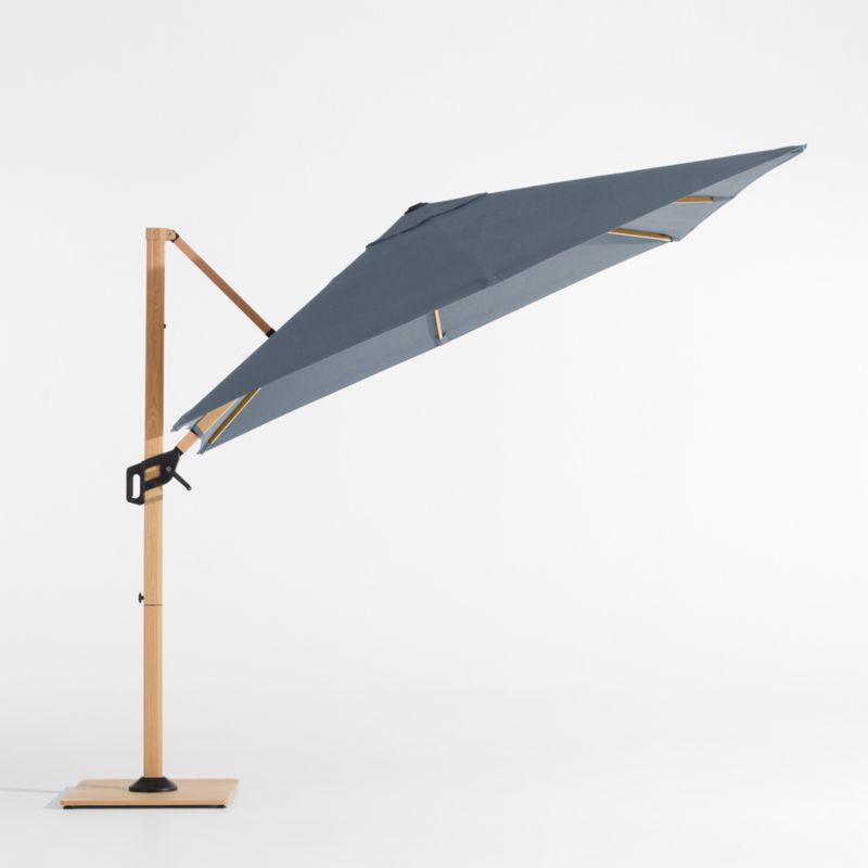9' Square Cast Harbor Sunbrella® Cantilever Outdoor Patio Umbrella with Faux Wood Metal Frame - image 2 of 6