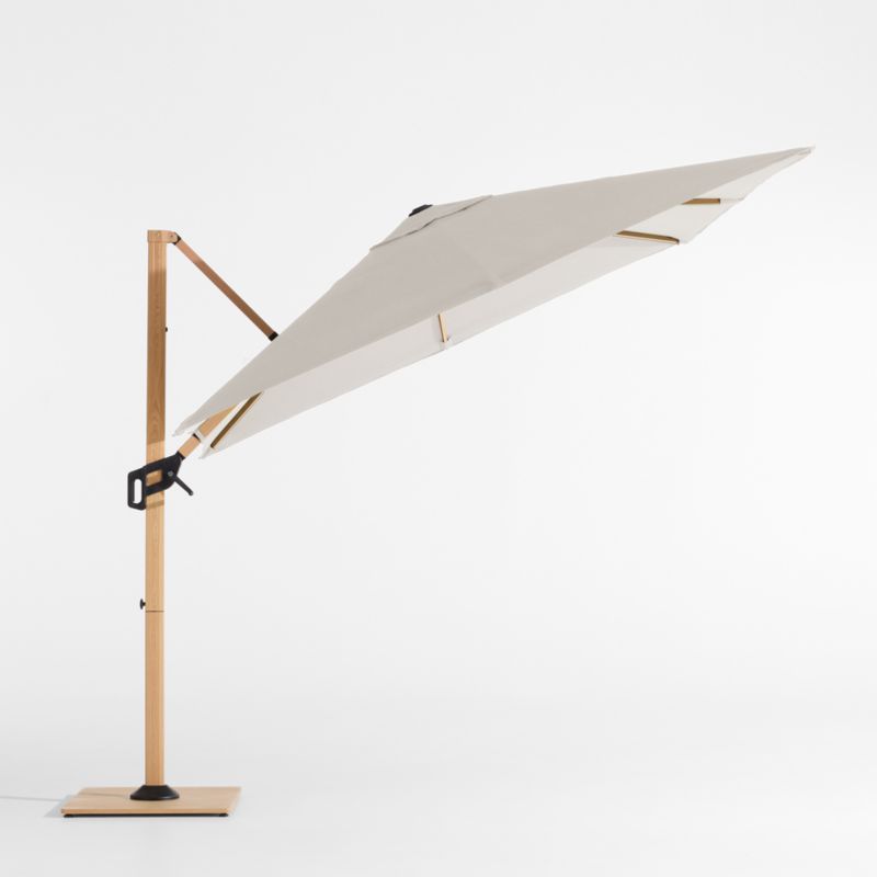 9' Square Cast Silver Sunbrella® Cantilever Outdoor Patio Umbrella with Faux Wood Metal Frame - image 2 of 5