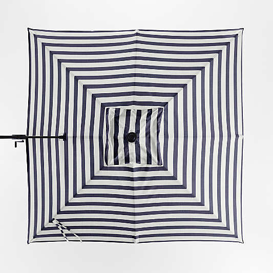 9' Square Sunbrella® Navy and White Cabana Stripe Outdoor Cantilever Patio Umbrella Cover