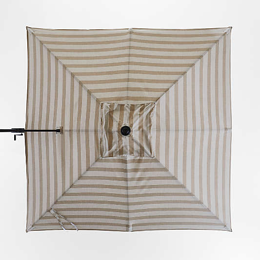 9' Square Dune Tan Stripe Sunbrella® Outdoor Cantilever Patio Umbrella Cover