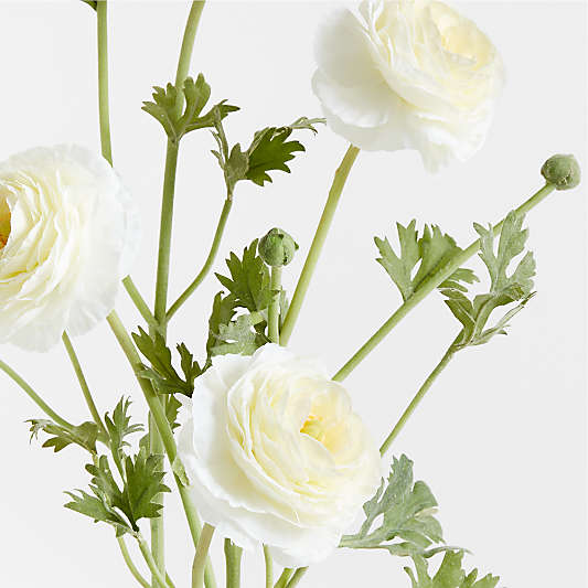 Faux White Ranunculus Stem 35" by Abigail Ahern