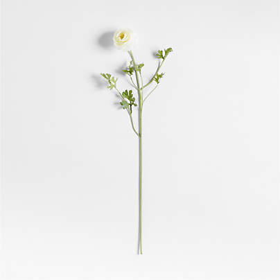 Faux White Ranunculus Stem 35" by Abigail Ahern