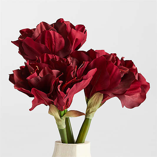 Faux Deep Red Amaryllis Stem 19" by Abigail Ahern