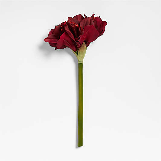 Faux Deep Red Amaryllis Stem 19" by Abigail Ahern