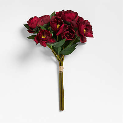 Faux Deep Red Peony Bundle by Abigail Ahern