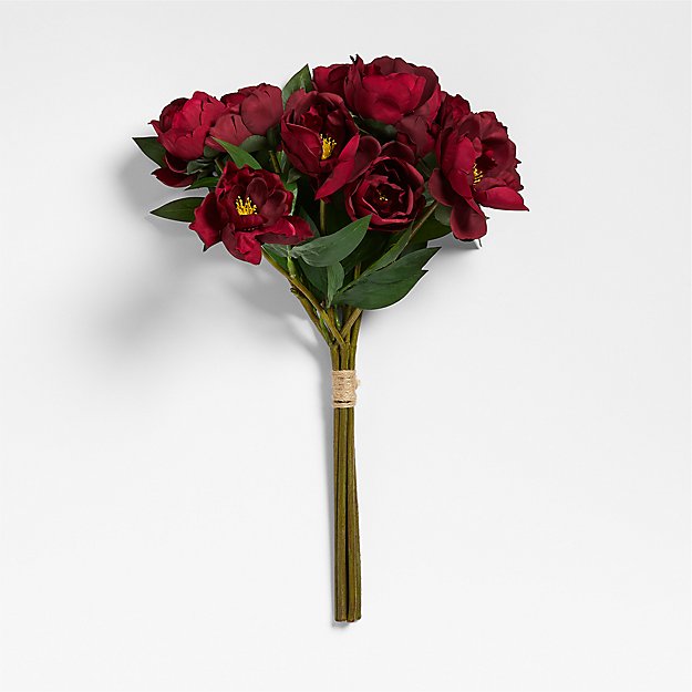 Faux Deep Red Peony Bundle by Abigail Ahern + Reviews | Crate & Barrel