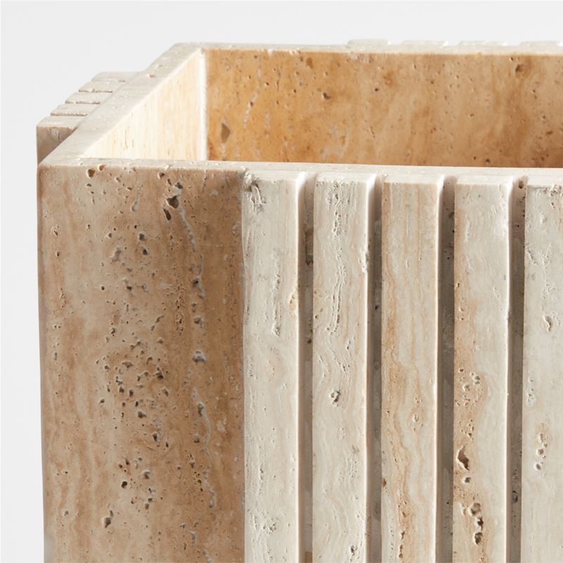 Canali Large Travertine Square Planter by Athena Calderone - image 3 of 9