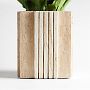 Canali Large Travertine Square Planter by Athena Calderone
