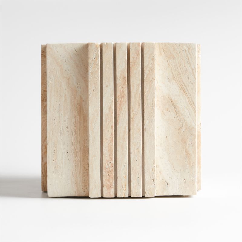 Canali Medium Travertine Square Planter by Athena Calderone - image 2 of 9