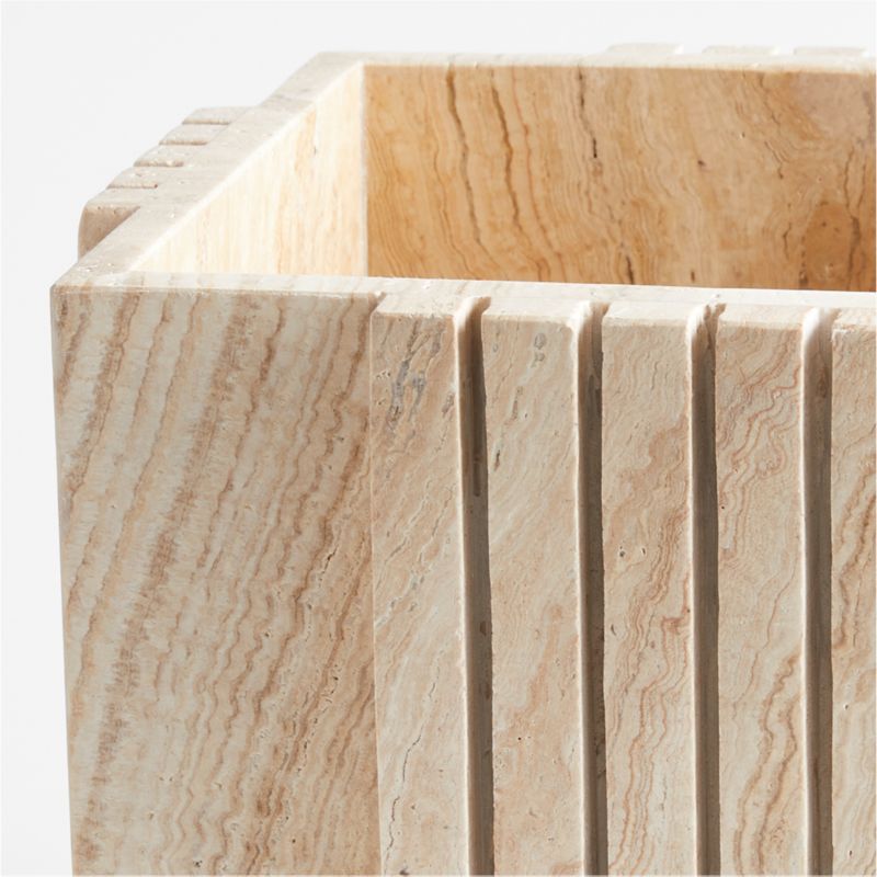 Canali Medium Travertine Square Planter by Athena Calderone - image 3 of 9