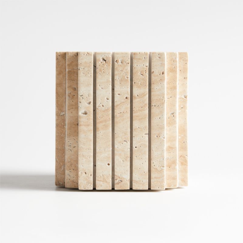 Canali Small Travertine Square Planter by Athena Calderone - image 2 of 8