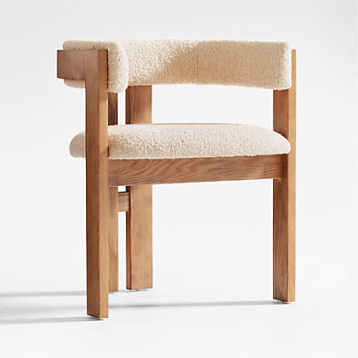 Ceremonie Natural Boucle Dining Armchair by Athena Calderone