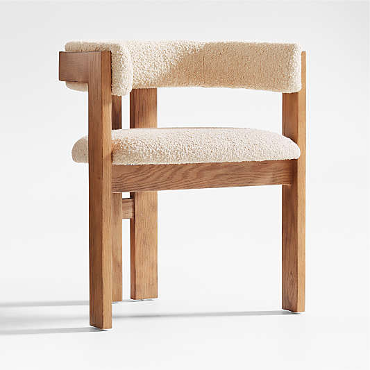 Ceremonie Natural Boucle Dining Armchair by Athena Calderone