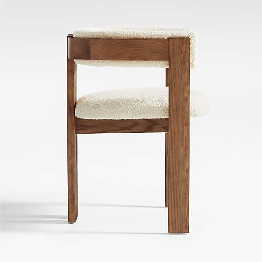 Ceremonie Natural Boucle Dining Arm Chair by Athena Calderone