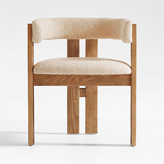 Ceremonie Natural Boucle Dining Armchair by Athena Calderone