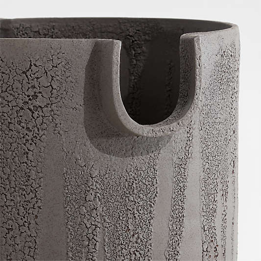 Crucible Large Black Terracotta Planter with Saucer by Athena Calderone