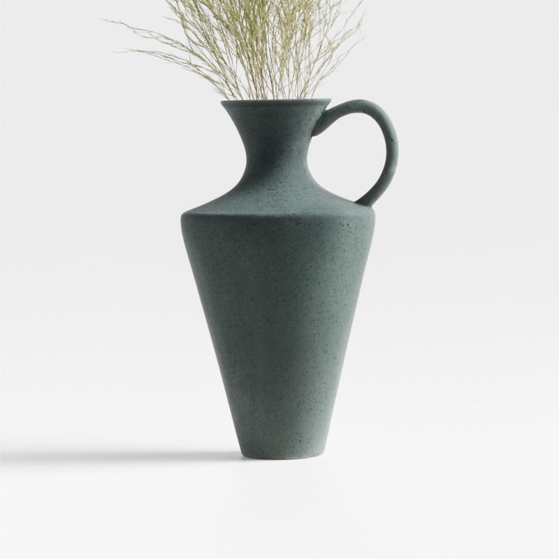 Viewing product image Divinus Dark Green Ceramic Vase 10" by Athena Calderone - image 1 of 4