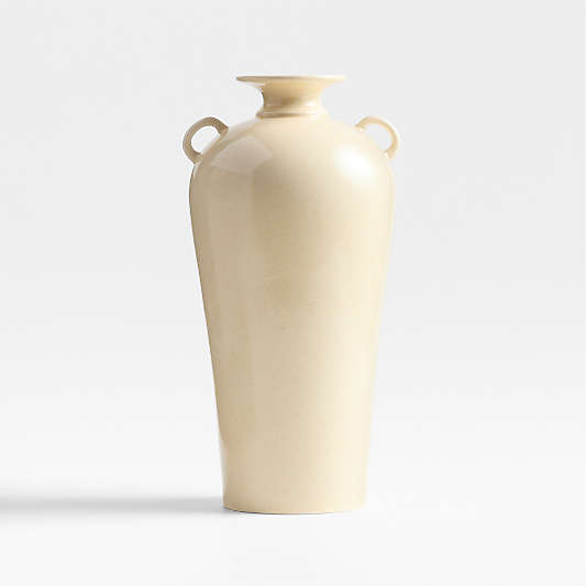 Ephemere Light Beige Ceramic Vase 14" by Athena Calderone