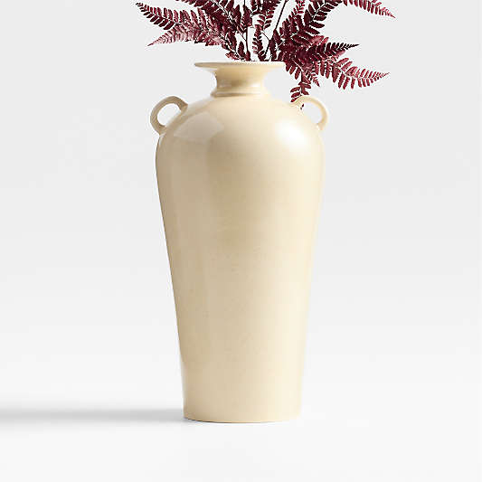 Ephemere Light Beige Ceramic Vase 14" by Athena Calderone