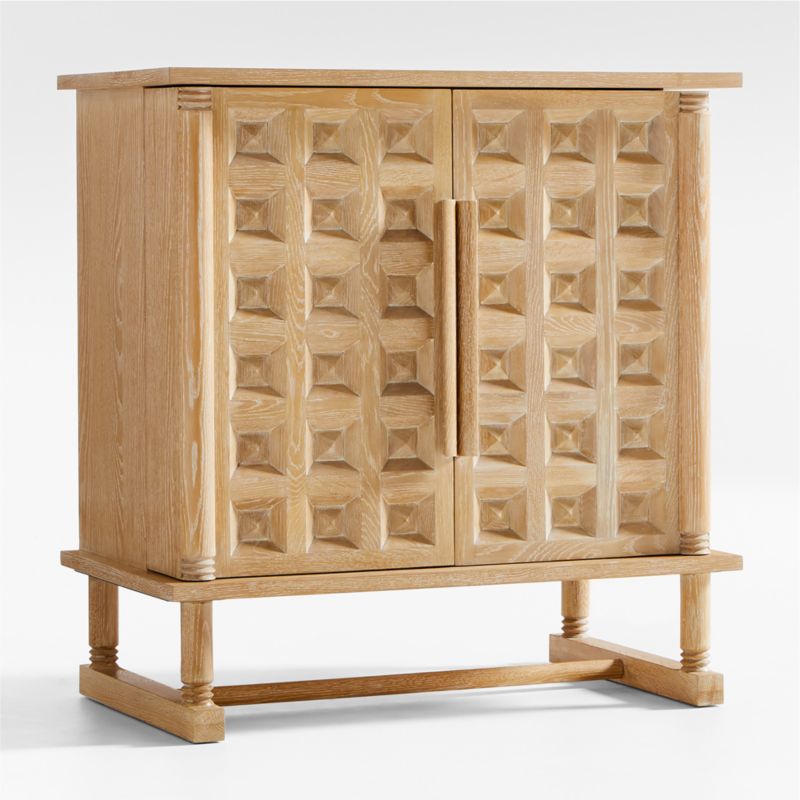 Honore Natural Oak Wood 38" Bar Cabinet by Athena Calderone - image 7 of 14