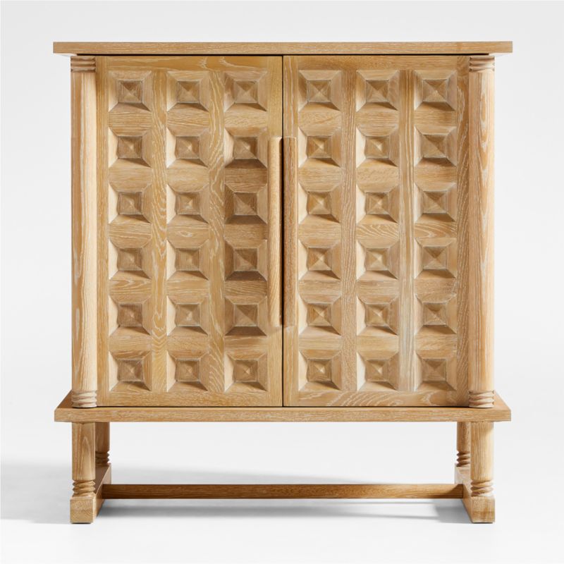 Honore Natural Oak Wood 38" Bar Cabinet by Athena Calderone - image 0 of 14