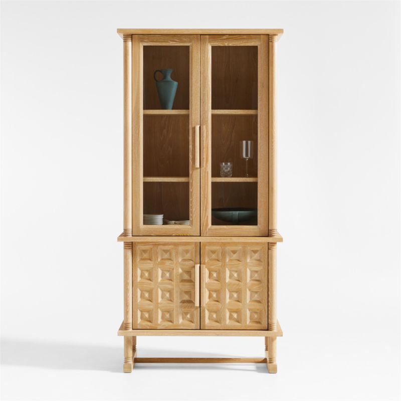 Honore Natural Oak Wood Tall Storage Cabinet by Athena Calderone - image 0 of 11