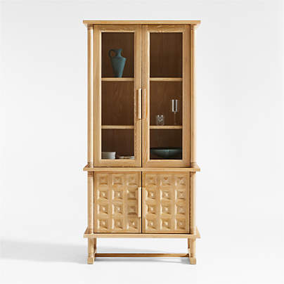 Honore 39" Natural Oak Wood Storage Cabinet by Athena Calderone
