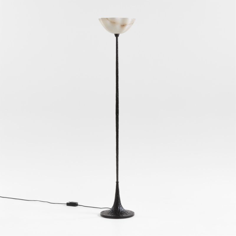 Le Cime Metal Torchiere Floor Lamp with Alabaster Shade by Athena Calderone - image 7 of 10