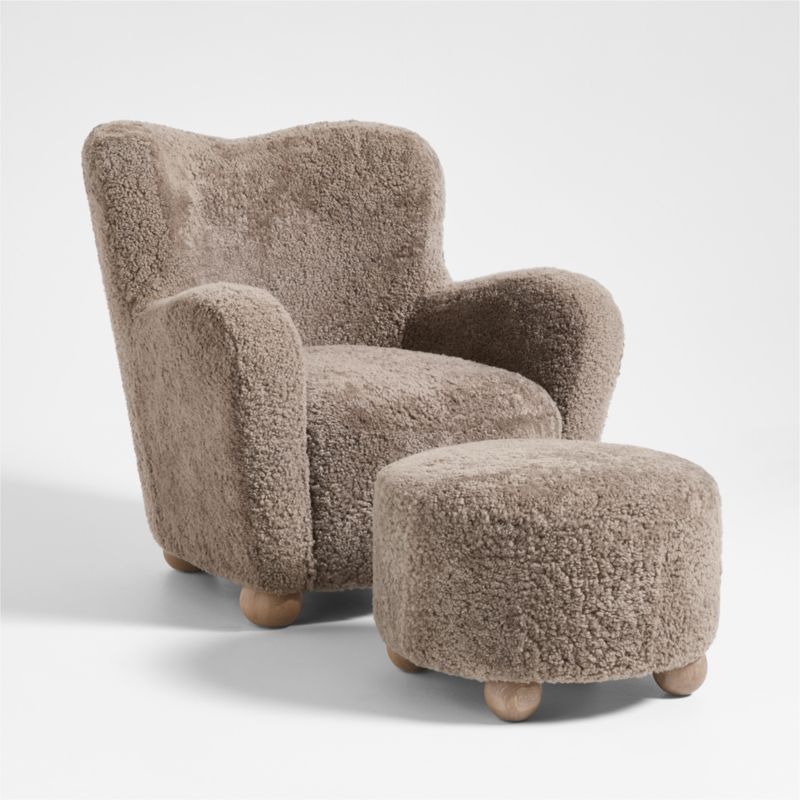 Le Tuco Grande Shearling Accent Chair and Ottoman Set by Athena Calderone - image 0 of 7