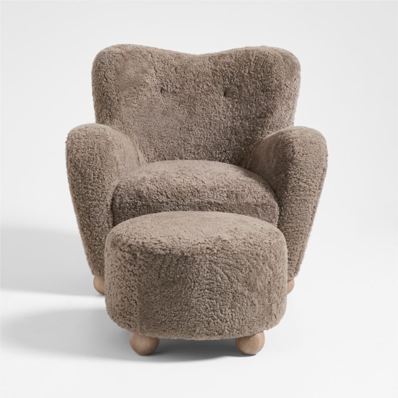 Le Tuco Grande Shearling Accent Chair and Ottoman Set by Athena Calderone - image 2 of 7