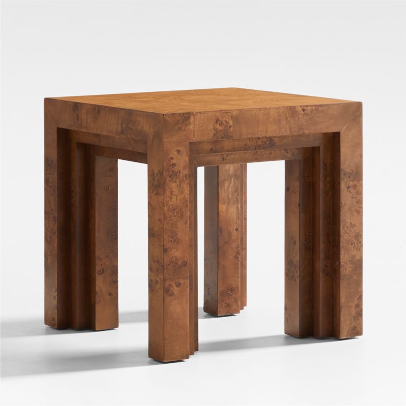 L'étape Burl Wood Square Side Table by Athena Calderone - image 7 of 10