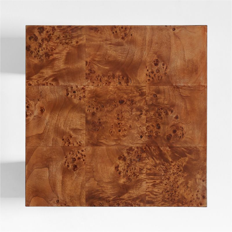 L'étape Burl Wood Square Side Table by Athena Calderone - image 8 of 10