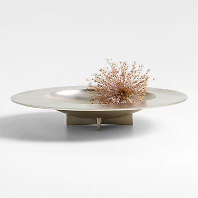 View Lustre Large Silver Metal Centerpiece Bowl 20" by Athena Calderone details