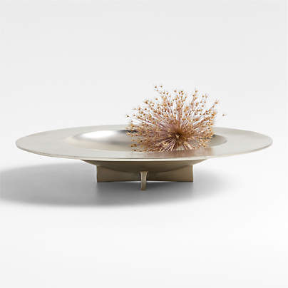 Lustre Large Silver Metal Centerpiece Bowl by Athena Calderone