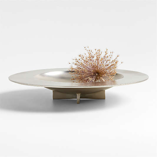 Lustre Large Silver Metal Centerpiece Bowl 20" by Athena Calderone