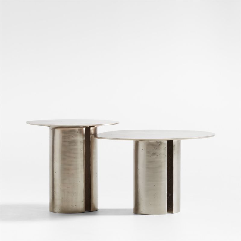 Argent Metal Round Nesting Accent Tables, Set of 2 by Athena Calderone - image 4 of 7