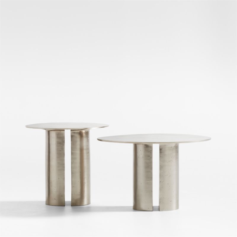 Argent Metal Round Nesting Accent Tables, Set of 2 by Athena Calderone - image 5 of 7